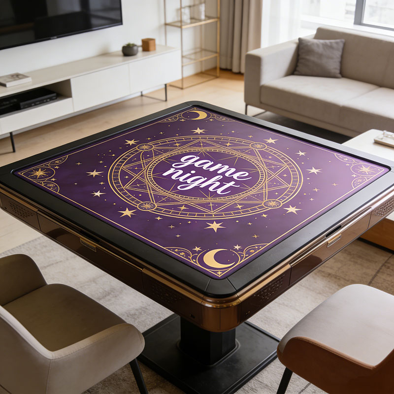 Personalized Magic Game Night Mahjong Mat Custom Title Mahjong Mat Neoprene Game Surface Travel Portable Playing
