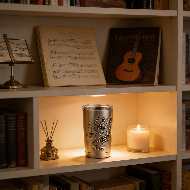 Personalized Guitar Music Stainless Steel Tumbler Custom Name Gift for Guitarists Band Members Music Lovers for Performances Birthdays Holiday Parties