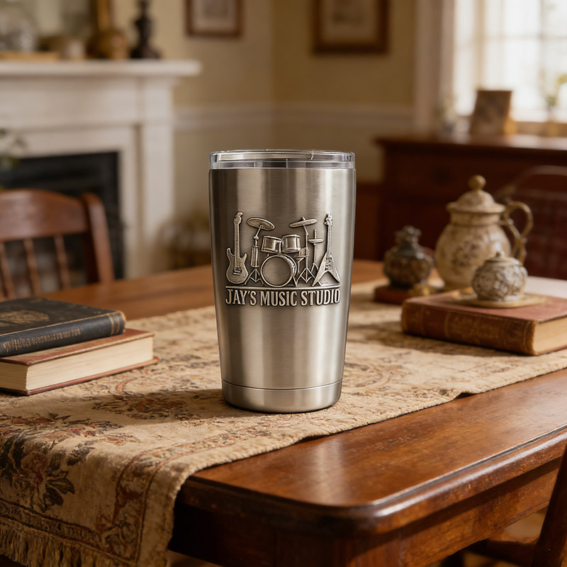 Personalized Rock Band Instrument Stainless Steel Tumbler Custom Name Gift for Guitarist Drummer Bassist Band Members Music Lovers for Performances Birthdays Holiday Parties