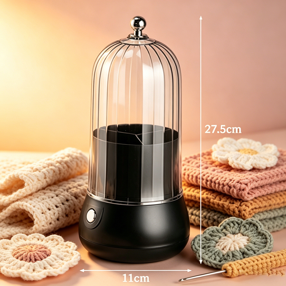 Dustproof Crochet Hook Organizer with Lid Portable Compartment Storage Box for Crochet Tools Lightweight Travel Yarn Kit Holder Ideal Gift for Knitters and Crafters