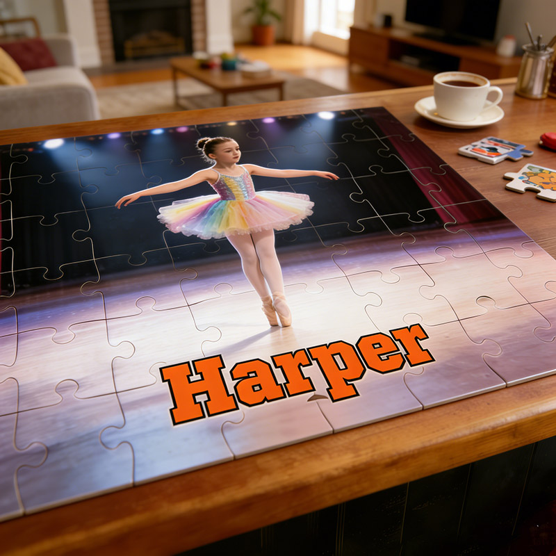 Personalized Ballet Girl Puzzles Custom with Photos and Names Perfect Gift for Kids Ballet Dancers and Teacher