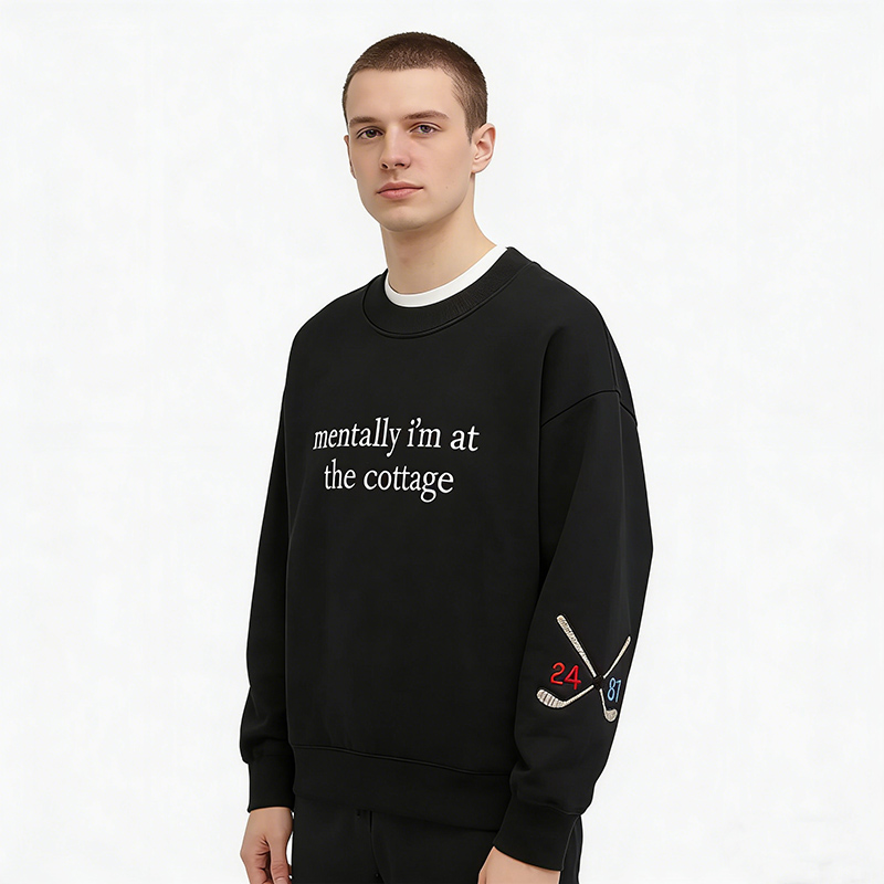 Personalized Mentally I’m at the Cottage Embroidered Sweatshirt Heated Movie Rivalry Hockey Romance LGBT Crewneck Cozy Fan Gift for TV Lovers Book Lovers