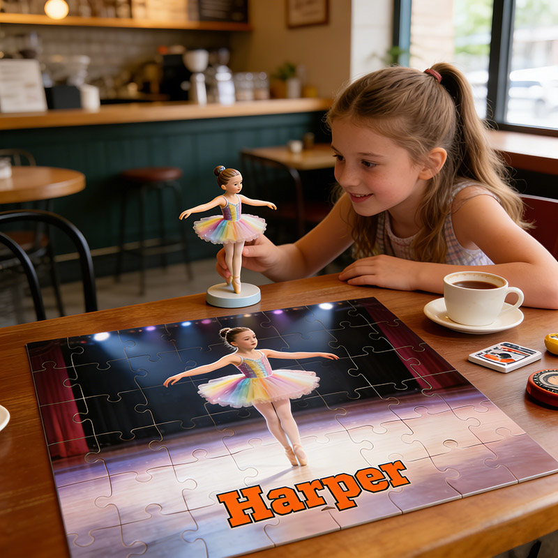 Personalized Ballet Girl Puzzles Custom with Photos and Names Perfect Gift for Kids Ballet Dancers and Teacher
