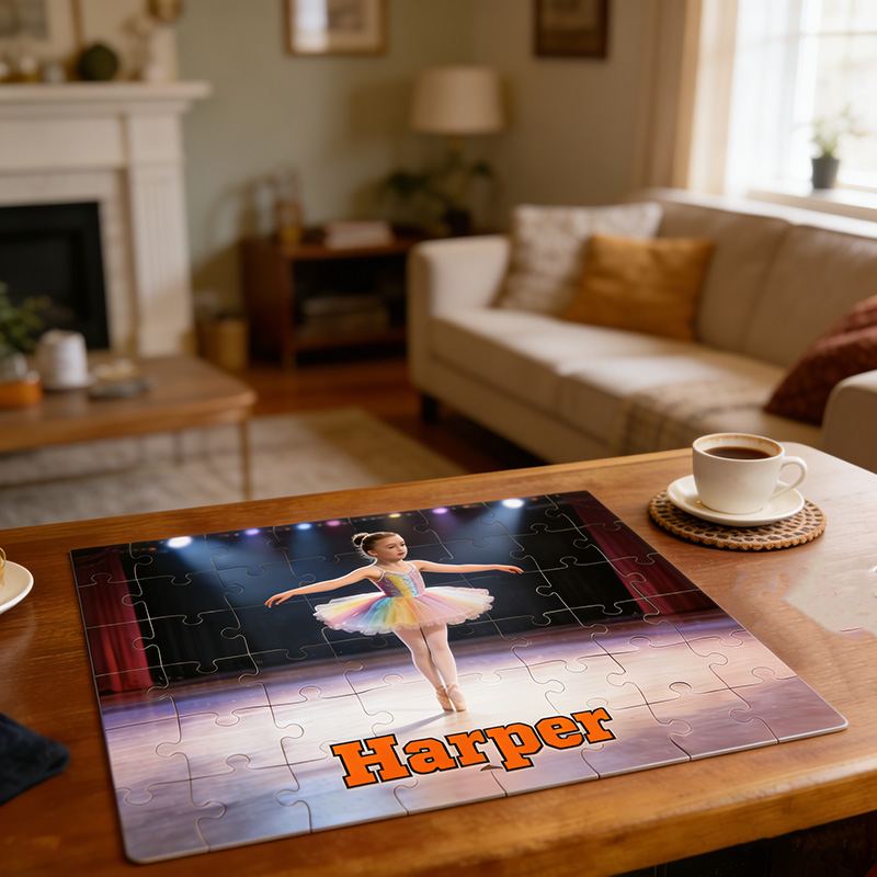 Personalized Ballet Girl Puzzles Custom with Photos and Names Perfect Gift for Kids Ballet Dancers and Teacher