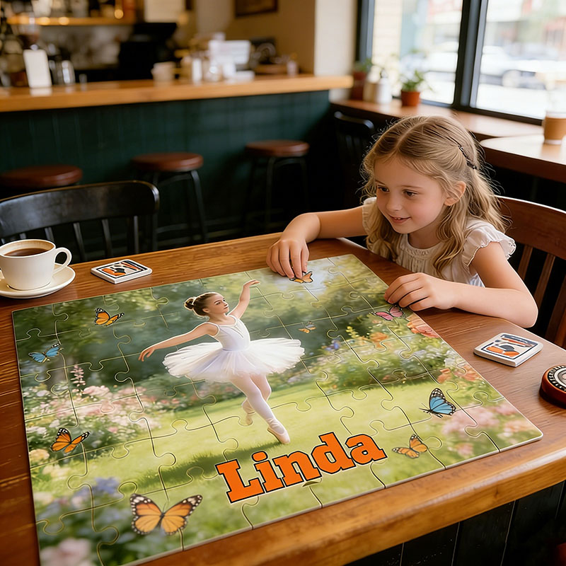 Personalized Ballet Girl Puzzles Custom with Photos and Names Perfect Gift for Kids and Ballet Dancers