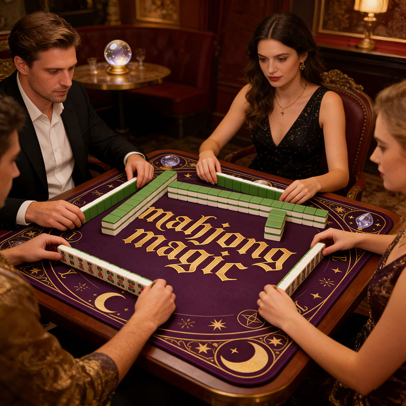 Personalized Mahjong Magic Mahjong Mat Custom Text Gift Neoprene Game Surface Travel Portable Playing for Game Night