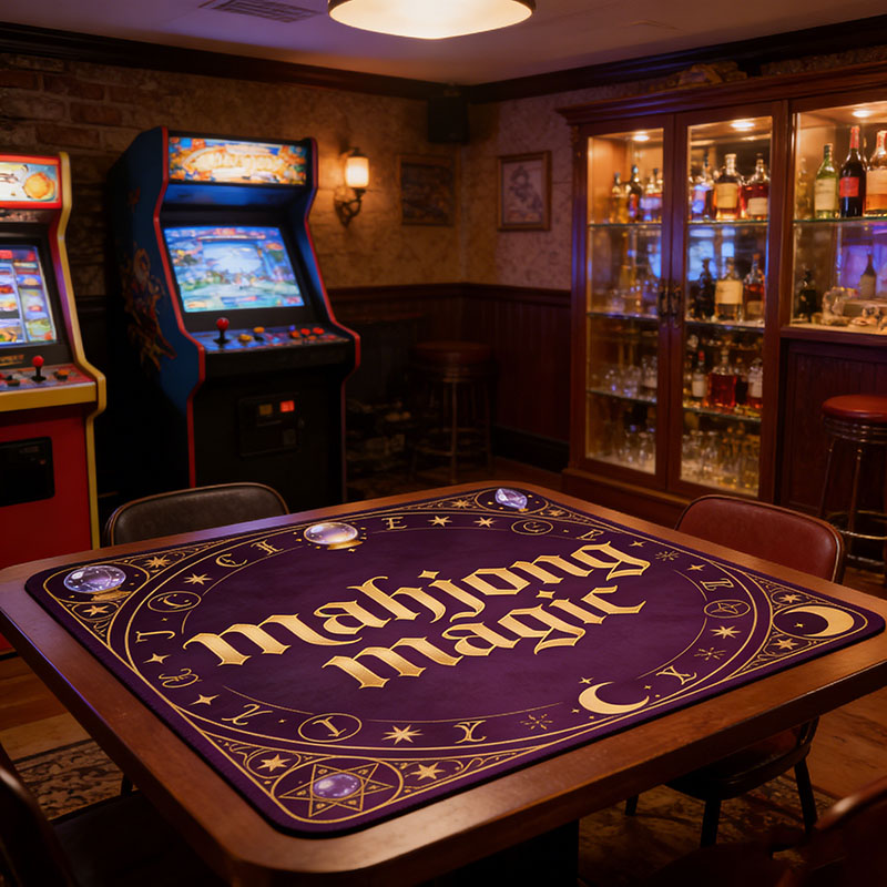 Personalized Mahjong Magic Mahjong Mat Custom Text Gift Neoprene Game Surface Travel Portable Playing for Game Night