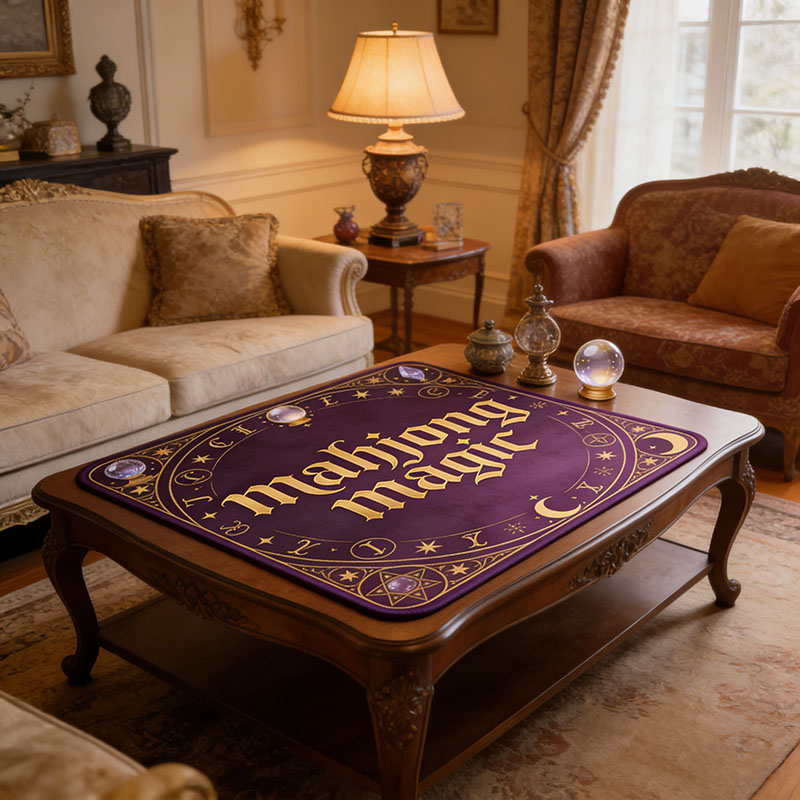 Personalized Mahjong Magic Mahjong Mat Custom Text Gift Neoprene Game Surface Travel Portable Playing for Game Night