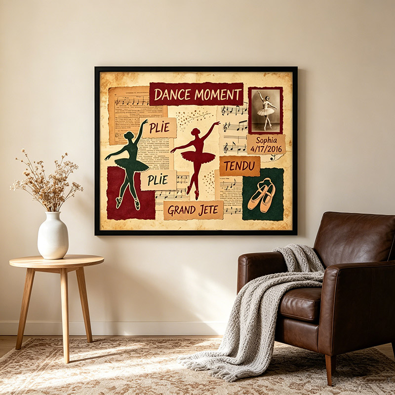Personalized Retro Dance Moment Posters Wall Art Custom Title and Photo Commemorating Dance Competitions and Performances Gifts for Moms Grandmas Dance Teachers or Dance Studios