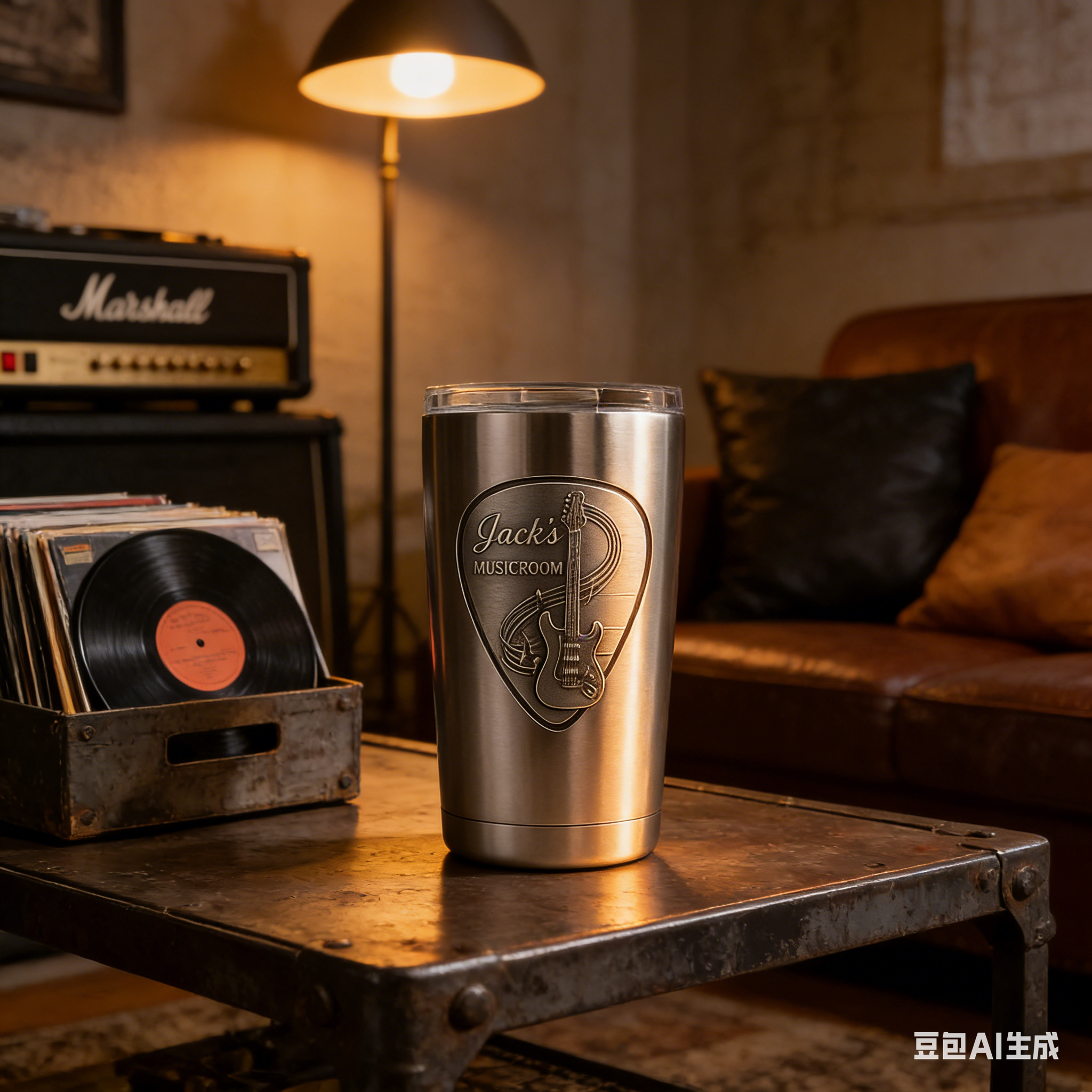 Personalized Guitar Pick Music Stainless Steel Tumbler Custom Text Gift for Guitarists Band Members Music Studio for Performances Birthdays Holiday Parties