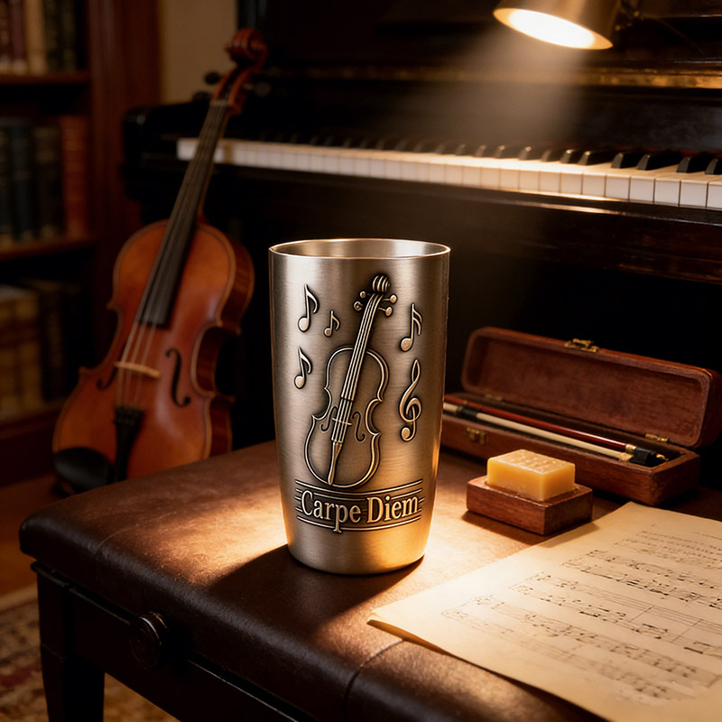 Personalized Violin Music Themed Stainless Steel Tumbler Custom Name Gift for Violinists Band Members Music Studio for Performances Birthdays Holiday Parties