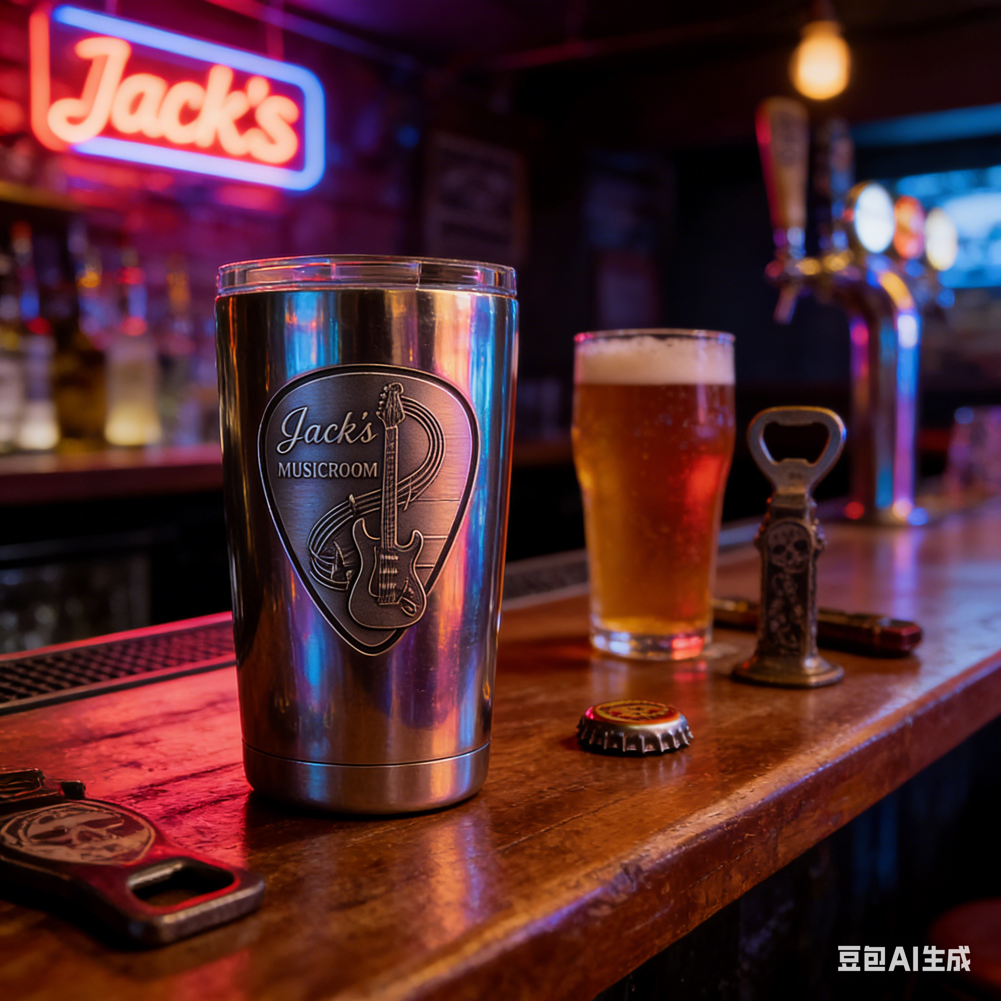 Personalized Guitar Pick Music Stainless Steel Tumbler Custom Text Gift for Guitarists Band Members Music Studio for Performances Birthdays Holiday Parties