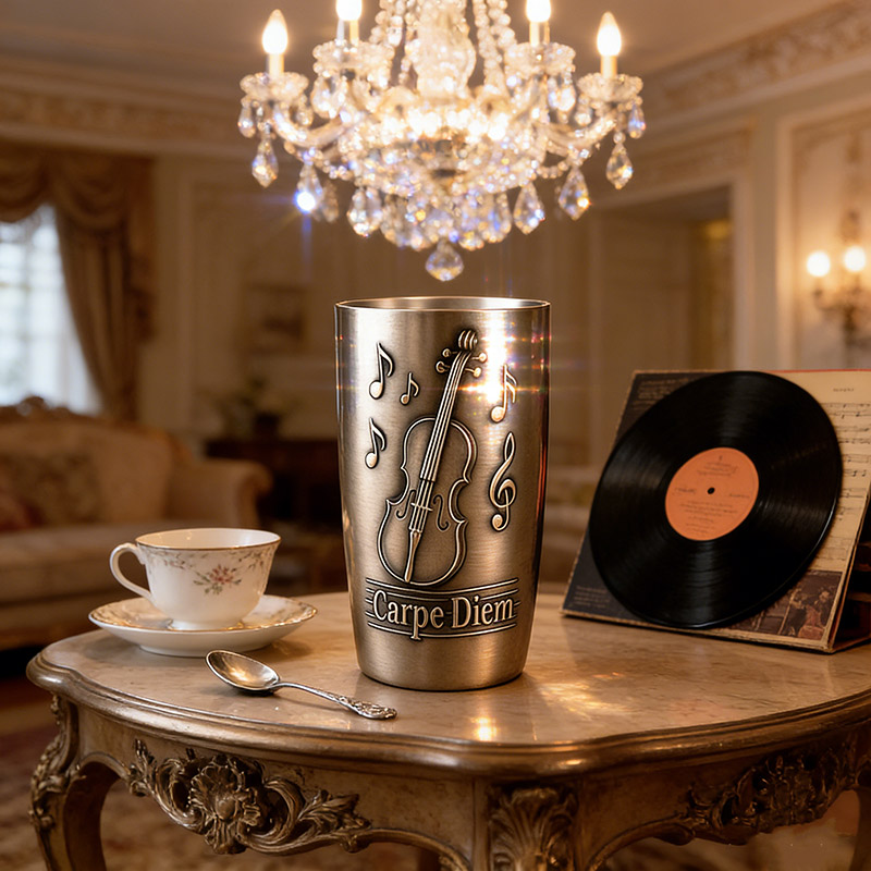 Personalized Violin Music Themed Stainless Steel Tumbler Custom Name Gift for Violinists Band Members Music Studio for Performances Birthdays Holiday Parties