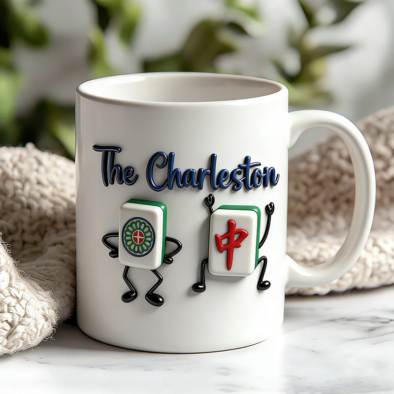 Personalized Charleston Mahjong Mug Dance Mug Custom Tiles and Text for Mahjong Lovers for Holiday Party Game Night for Family Friends