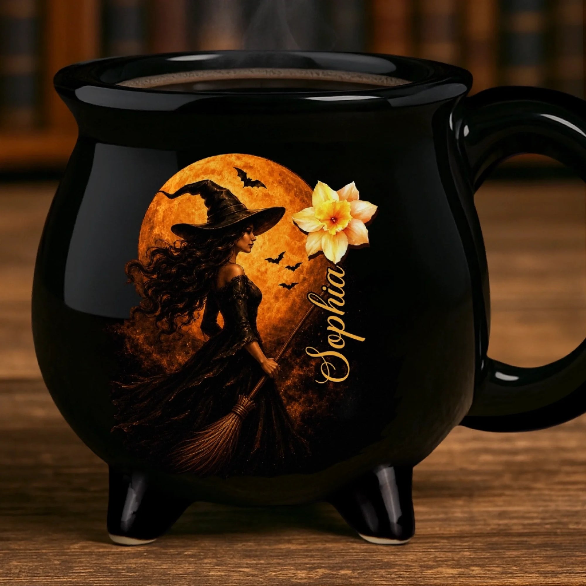 Personalized Halloween Ceramic Cauldron Coffee Mug Witchy Gifts