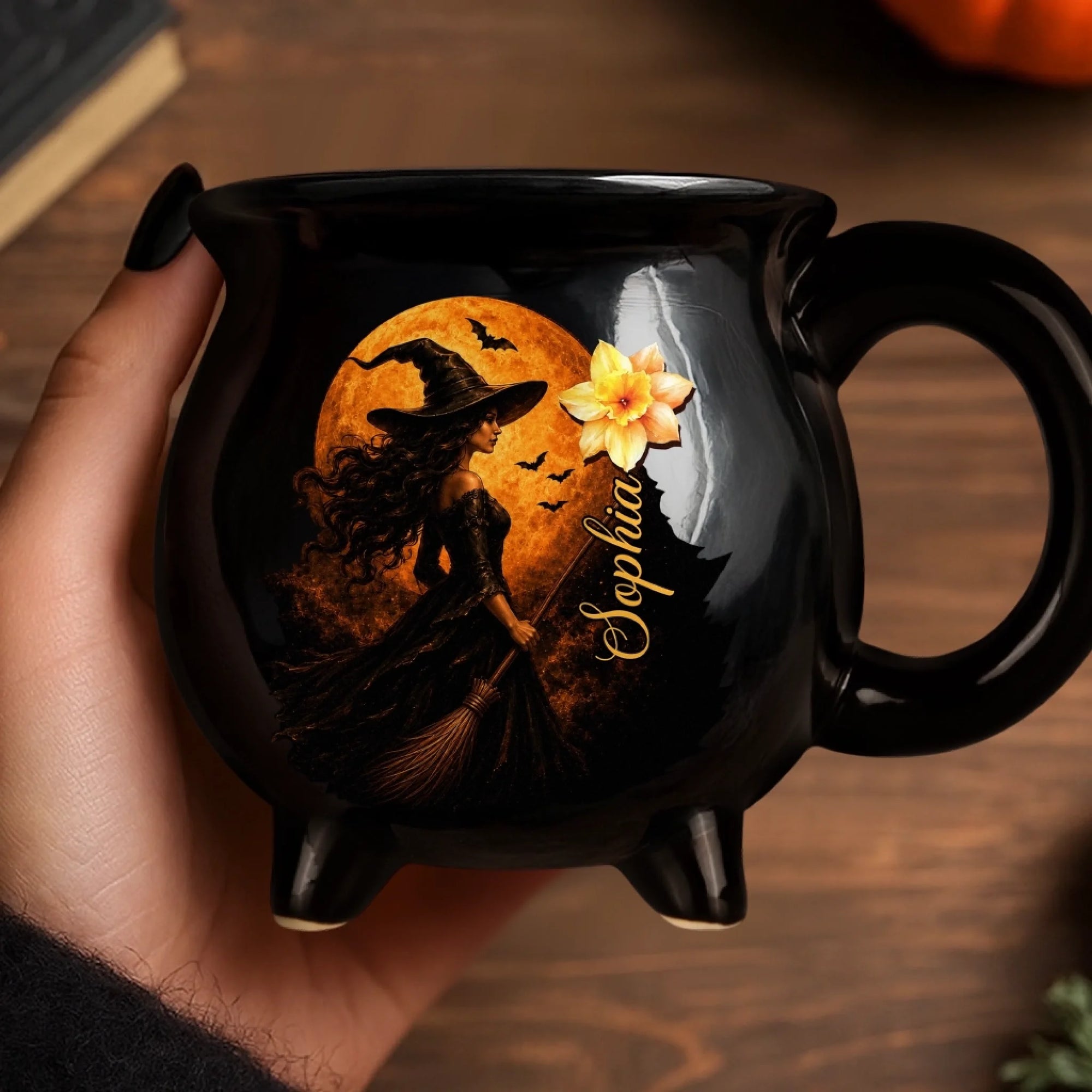 Personalized Halloween Ceramic Cauldron Coffee Mug Witchy Gifts