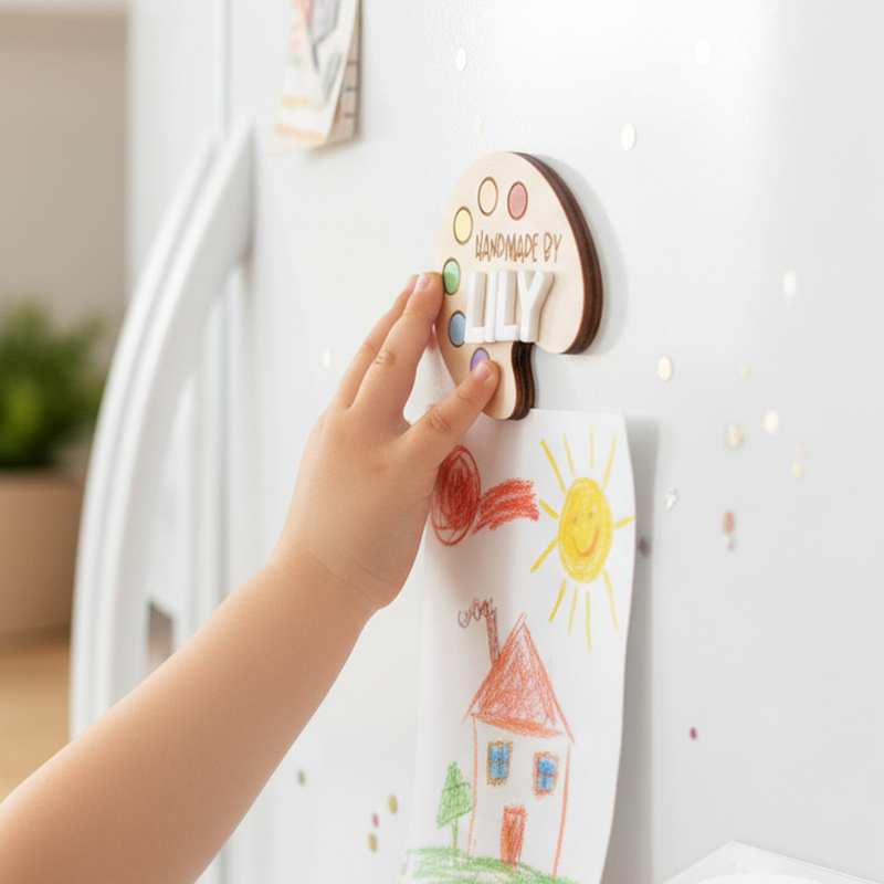 Personalized Kids Art Display Magnet  Custom Name Paint Palette Magnet Look What I Made  Fridge Art for Little Artists  Personalized Kids Art Display Magnet Fridge Decor