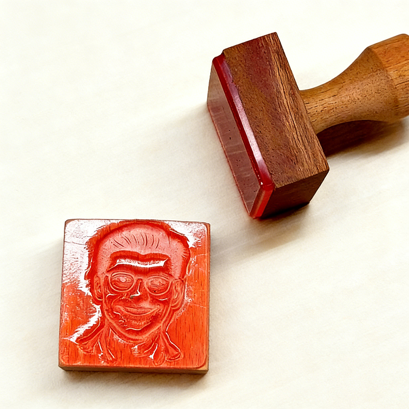 Personalized Wooden Photo Rubber Stamp Custom Couple Family and Pet Portrait Stamp Perfect Gift for Weddings Anniversaries