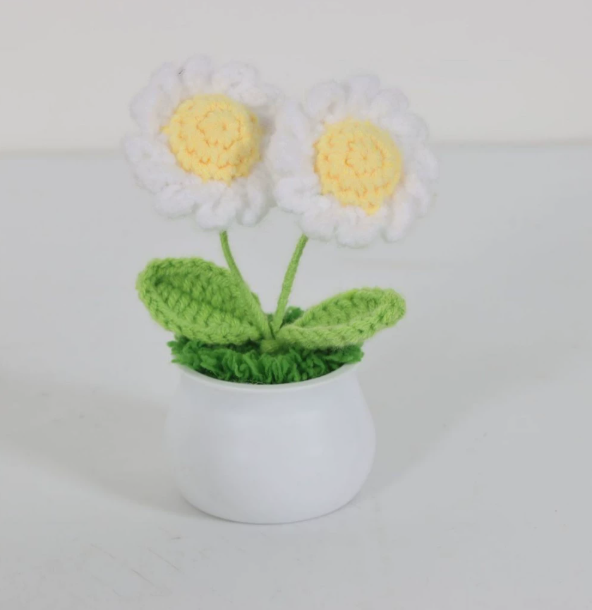 Personalized Crochet Flower in Pot Handmade Gift for Her Personalized Gift for Teacher Home Decoration Desk Decoration Crochet Rose in Pot