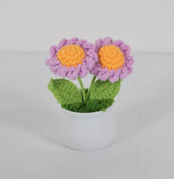 Personalized Crochet Flower in Pot Handmade Gift for Her Personalized Gift for Teacher Home Decoration Desk Decoration Crochet Rose in Pot