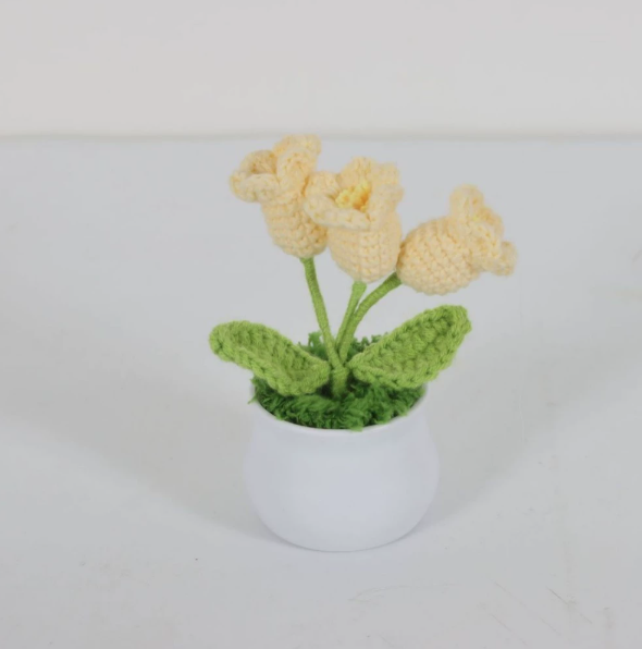 Personalized Crochet Flower in Pot Handmade Gift for Her Personalized Gift for Teacher Home Decoration Desk Decoration Crochet Rose in Pot