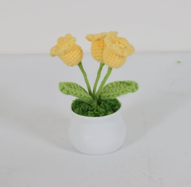 Personalized Crochet Flower in Pot Handmade Gift for Her Personalized Gift for Teacher Home Decoration Desk Decoration Crochet Rose in Pot
