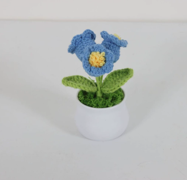 Personalized Crochet Flower in Pot Handmade Gift for Her Personalized Gift for Teacher Home Decoration Desk Decoration Crochet Rose in Pot