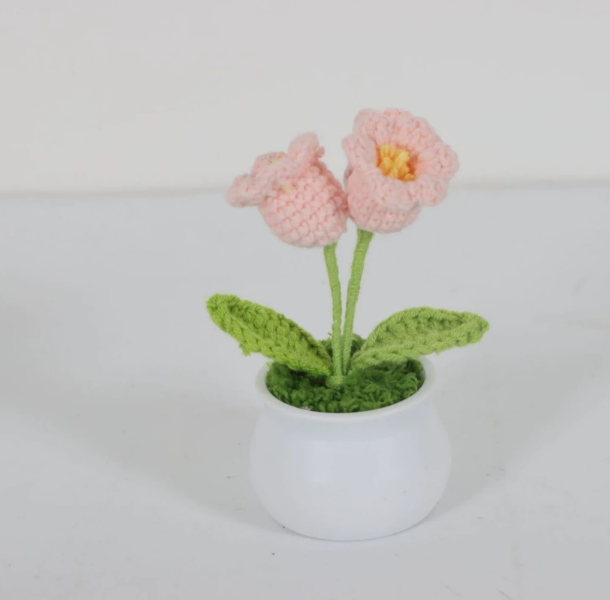 Personalized Crochet Flower in Pot Handmade Gift for Her Personalized Gift for Teacher Home Decoration Desk Decoration Crochet Rose in Pot