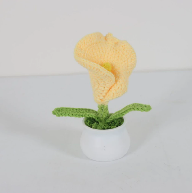 Personalized Crochet Flower in Pot Handmade Gift for Her Personalized Gift for Teacher Home Decoration Desk Decoration Crochet Rose in Pot