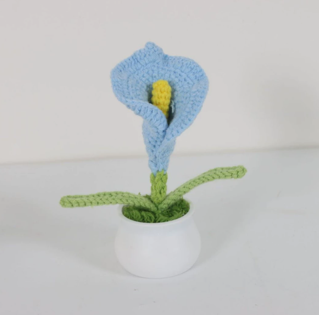 Personalized Crochet Flower in Pot Handmade Gift for Her Personalized Gift for Teacher Home Decoration Desk Decoration Crochet Rose in Pot