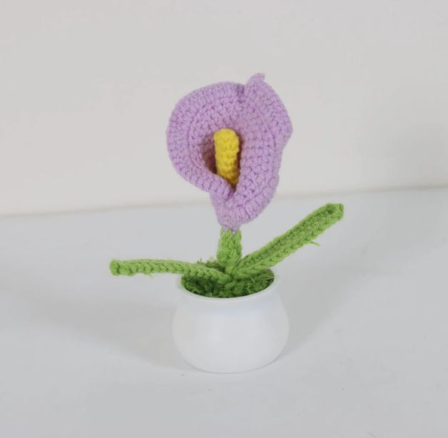 Personalized Crochet Flower in Pot Handmade Gift for Her Personalized Gift for Teacher Home Decoration Desk Decoration Crochet Rose in Pot