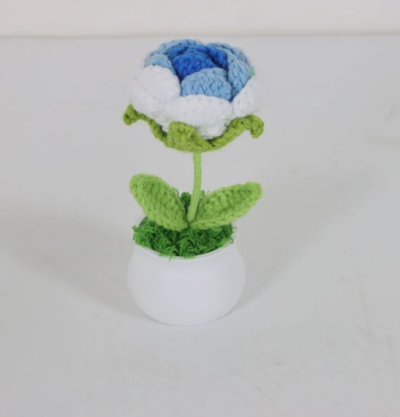 Personalized Crochet Flower in Pot Handmade Gift for Her Personalized Gift for Teacher Home Decoration Desk Decoration Crochet Rose in Pot