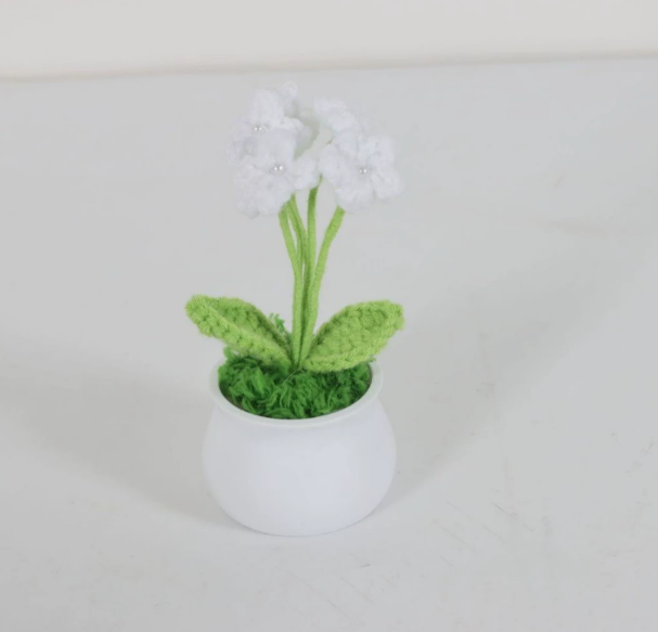 Personalized Crochet Flower in Pot Handmade Gift for Her Personalized Gift for Teacher Home Decoration Desk Decoration Crochet Rose in Pot