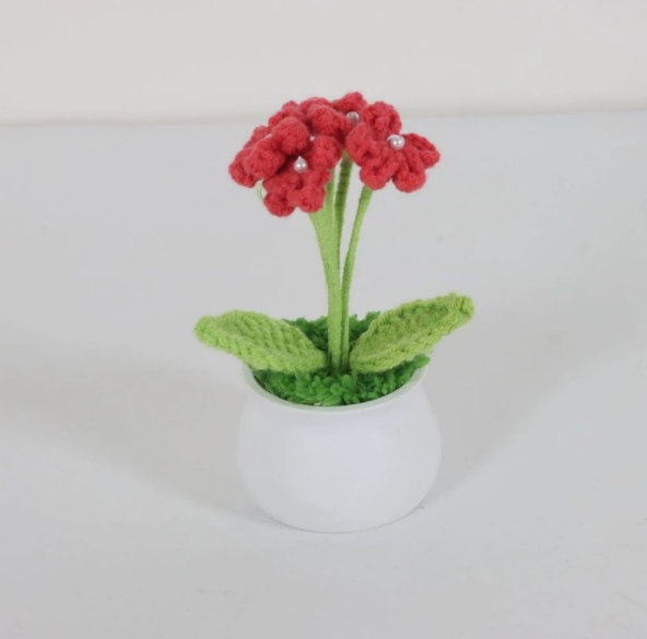 Personalized Crochet Flower in Pot Handmade Gift for Her Personalized Gift for Teacher Home Decoration Desk Decoration Crochet Rose in Pot