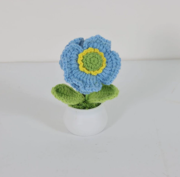 Personalized Crochet Flower in Pot Handmade Gift for Her Personalized Gift for Teacher Home Decoration Desk Decoration Crochet Rose in Pot