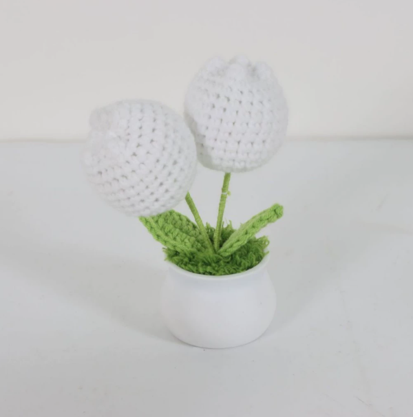 Personalized Crochet Flower in Pot Handmade Gift for Her Personalized Gift for Teacher Home Decoration Desk Decoration Crochet Rose in Pot