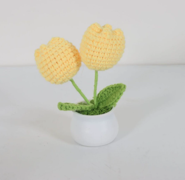Personalized Crochet Flower in Pot Handmade Gift for Her Personalized Gift for Teacher Home Decoration Desk Decoration Crochet Rose in Pot