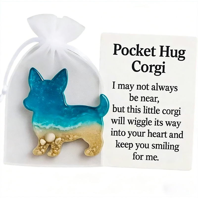 Ocean-themed Dachshund Ornament Pocket Hug Gift Long-Distance Relationship Gift Highland Cow Owl Dolphin Ornament