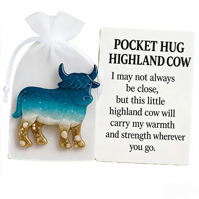 Ocean-themed Dachshund Ornament Pocket Hug Gift Long-Distance Relationship Gift Highland Cow Owl Dolphin Ornament