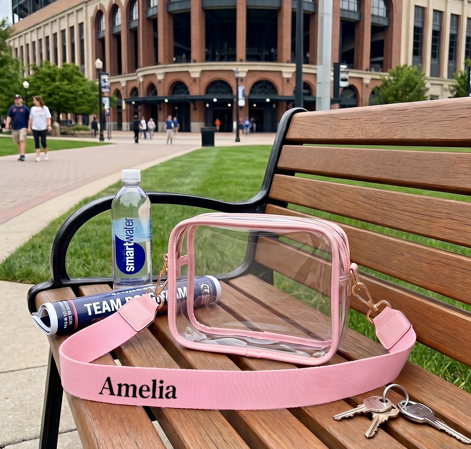 Personalized Clear Stadium Bag Custom Name Transparent Crossbody Purse Approved for Sports and  Concert Events with Inner Pouch 2026 Soccer Tournament Clear Bag Stadium Bag for North America Soccer Tour 2026