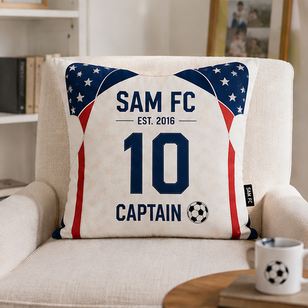 Personalized Football Jersey Pillow National Football Team Custom Name Number & Team Text for Football Lovers