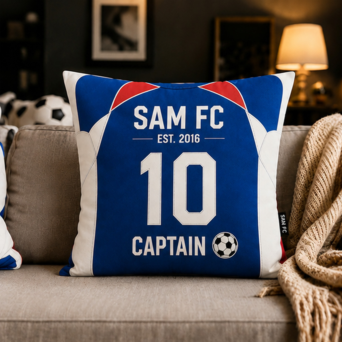Personalized Football Jersey Pillow National Football Team Custom Name Number & Team Text for Football Lovers