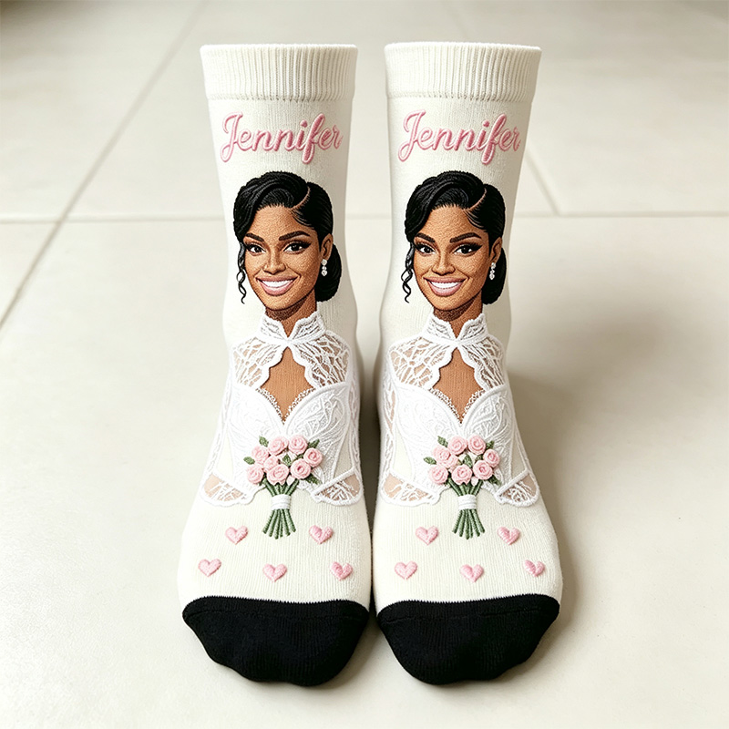 Personalized Face Photo Socks Wedding Groom and Bride Socks for Newlyweds Wedding Gift for Her 
