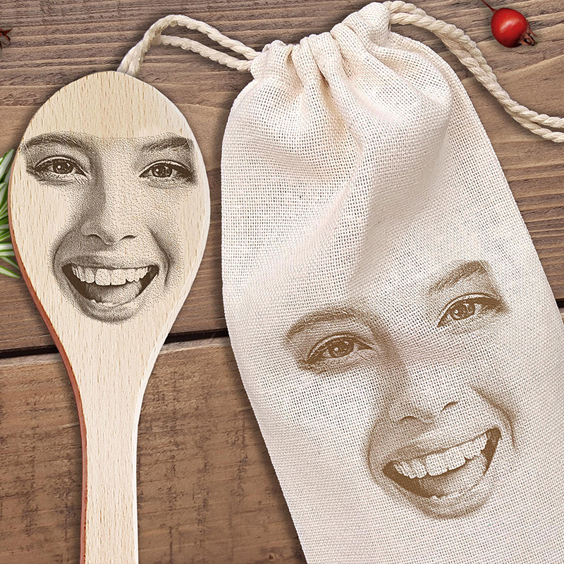 Personalized Face Photo Wood Spoon Engraved Photo Chef Gift Husband Gift Couple Gift for Newlyweds