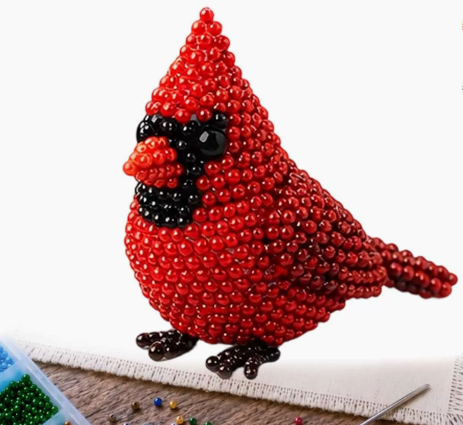 Personalized DIY Bead Bird Handmade Beading Kit Cute Animal Ornament Craft Gift For Adults Bird Lover Home Decor