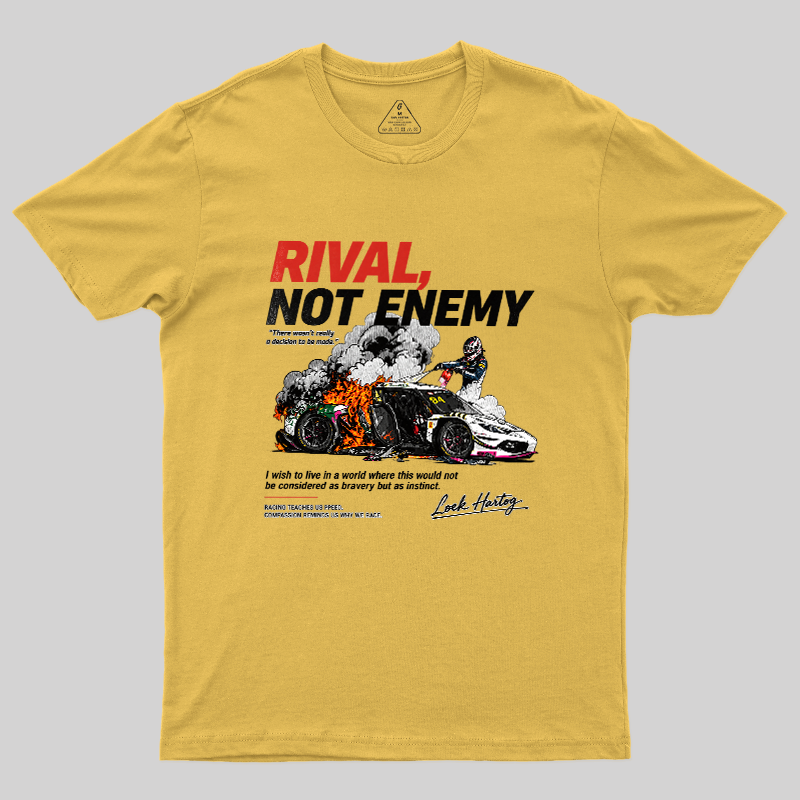 RIVAL, NOT ENEMY Loek Hartog Rescue T-Shirt, Motorsport Hero Tee, Racing Fan Gift