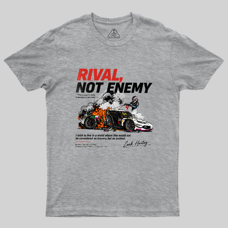 RIVAL, NOT ENEMY Loek Hartog Rescue T-Shirt, Motorsport Hero Tee, Racing Fan Gift