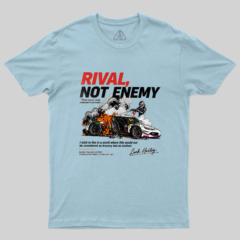 RIVAL, NOT ENEMY Loek Hartog Rescue T-Shirt, Motorsport Hero Tee, Racing Fan Gift