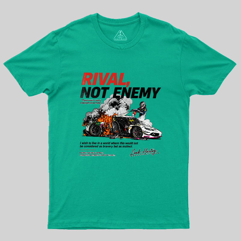 RIVAL, NOT ENEMY Loek Hartog Rescue T-Shirt, Motorsport Hero Tee, Racing Fan Gift