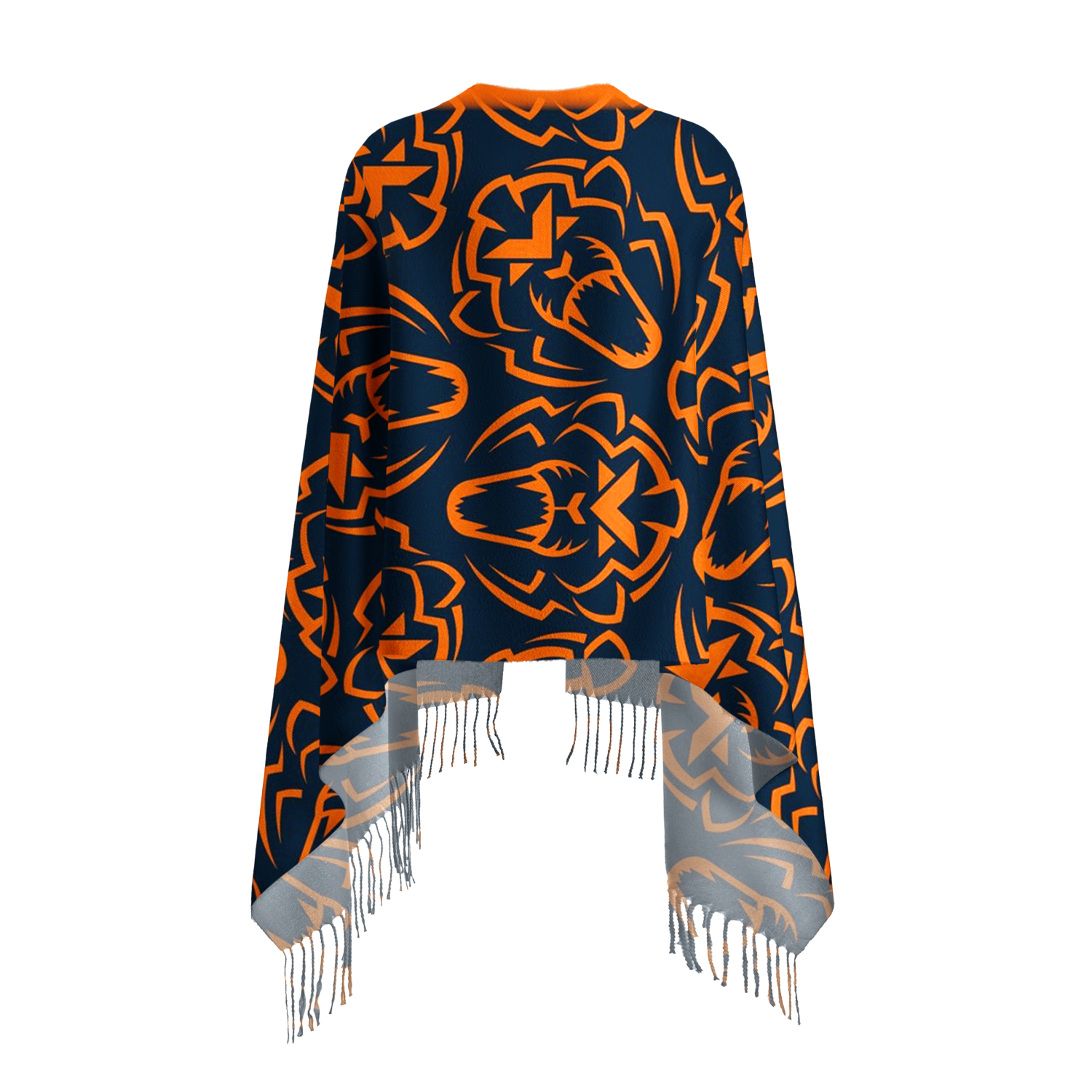 Max‑Inspired Beast Graphic Fringed Fan Scarf Grand Prix Racing Wrap Max Verstappen Supporter Poncho With Tassels
